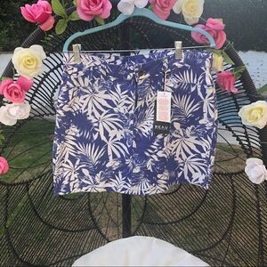 Beau Dawson Linen Cotton Leaf Jean Skirt Size 8
